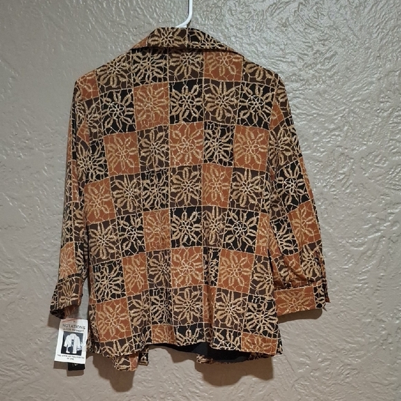 Notations Wome's Black and Brown Floral Jacket Size L - Picture 6 of 10